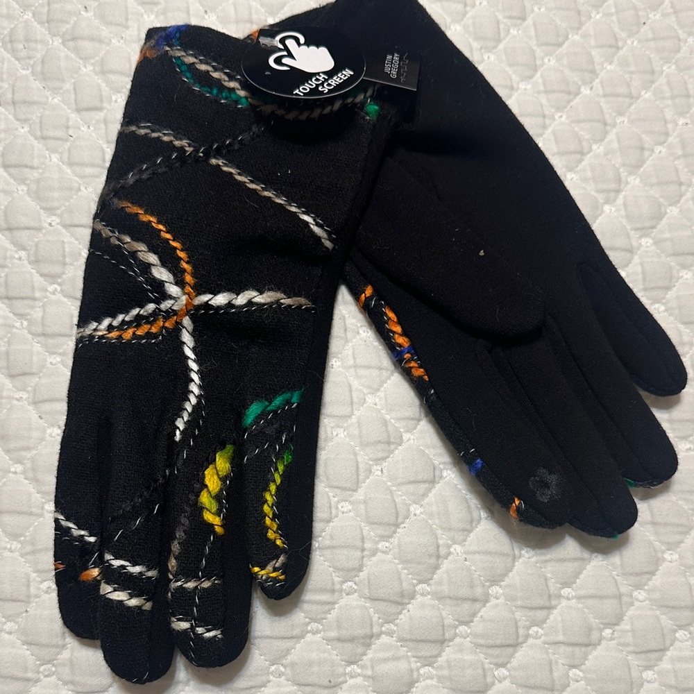 Justin Gregory Black Patterned Gloves